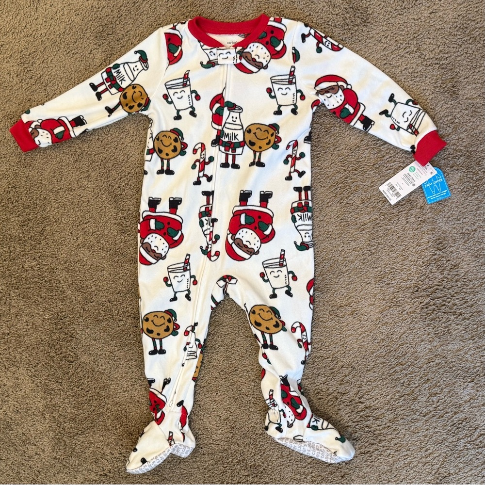 Carter’s Holiday Fleece Footed Sleeper Size 24m – NWT